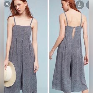 Anthropologie Saturday Sunday Navy striped jumpsuit